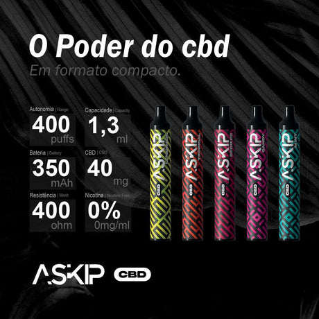 Askip Lemonade - Vape Descartável de CBD (400 Puffs)