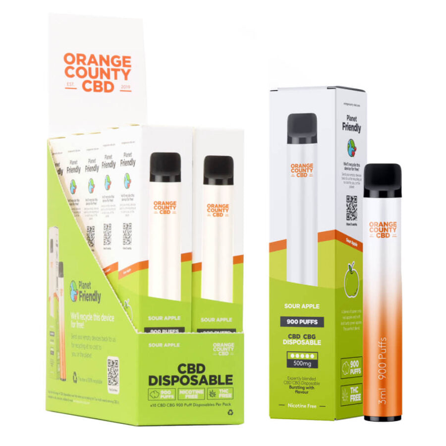 Orange County Sour Apple - Vape Descartável de CBD (900 puffs) - CBDream