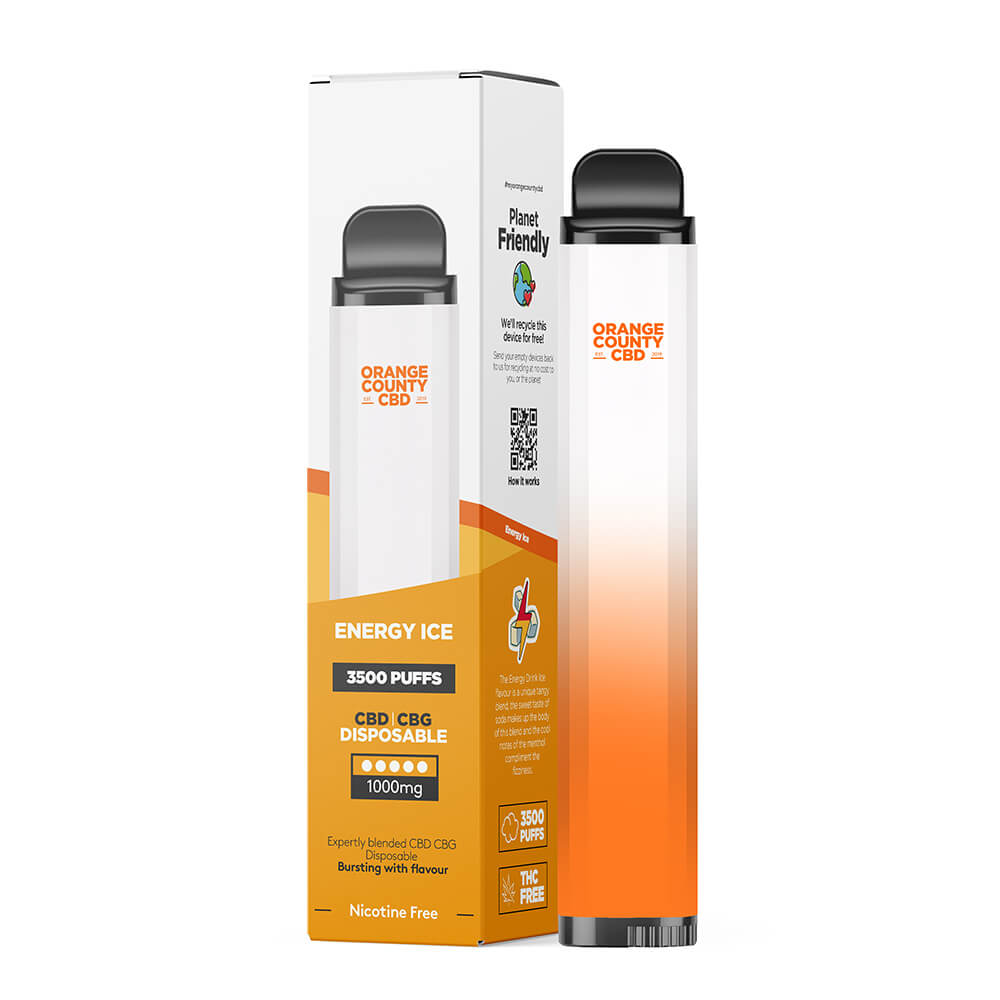 Orange County Energy Ice - Vape desechable de CBD (3500 puffs)